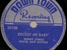 BLUES/ R&B - SUNNY JAMES- DOWNTOWN 78 RPM RECORD- HEAR