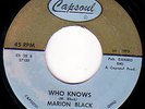 MARION BLACK Who Knows SUPERB RARE SOUL R&B 45 * Listen
