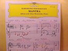 STOCKHAUSEN - Mantra - German DGG electronic LP - NM