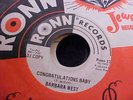 Northern 45--BARBARA WEST-CONGRATULATIONS BABY-DJ-RONN