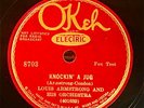 LOUIS ARMSTRONG and  HIS ORCH. OKEH Knockin' A Jug EE+