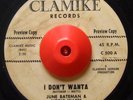R&B 45 JUNE BATEMAN & NOBLE WATTS I Don't Wanta Clamike