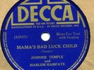 Decca 7416 Johnnie Temple w HARLEM HAMFATS E++ Snapping