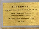 FURTWANGLER cond BEETHOVEN Sym#4 /BPO 1945/Rare LP/VG++