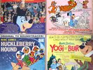 4 Yogi Bear Huckleberry Hound LPs Hanna Barbera Vintage