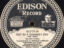 Edison Disc 51771 Donald Lindley Trumpet Blues, Hot As
