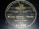 VIOLIN 78rpm RECORD G&T PABLO DE SARASATE Miramar PARIS