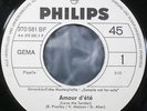 JOHNNY HALLYDAY Amour D'ete 45 Philips Weisslabel MINT
