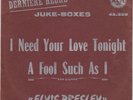 Elvis Presley A FOOL SUCH AS I Rare French 45 Juke Box
