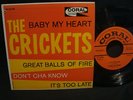 The Crickets Baby My Heart EP EC 81192 HOT NM