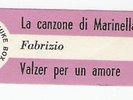 FABRIZIO DE ANDRE': STICKER JUKE BOX(MARINELLA)PRE-BEAT