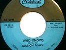 * MARION BLACK Who Knows RARE CAPSOUL NORTHERN 45 ?