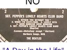 Beatles Sgt Pepper - NO A Day in The Life error