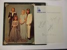 ABBA BEST OF LP WITH FULL BAND AUTOGRAPHS ON HOTEL STAT