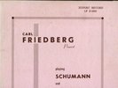 Zodiac LP Z 1001 Carl FRIEDBERG piano Schumann very rar