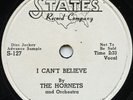 HEAR- Rare Doo Wop 78 - The Hornets - I Can't Believe- 