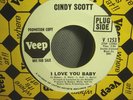 VINTAGE  NORTHERN SOUL 45 rpm CINDY SCOTT ON VEEP V1253