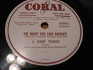 Early Doo-Wop 78 rpm: 4 Deep Tones, Coral DJ 65062