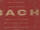 original Bach/SONATAS & PARTITAS SOLO VIOLIN/Alexander Schneider/Mercury MG10019