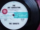 THE SUNSETS 'The Hot Generation' OZ killer 60s garage surf Promo bio sheet 45