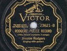 Jimmie Rodgers Puzzle Record, Victor 23621, 78 rpm old-time country ...Vg++