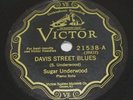 Sugar Underwood on Victor 78 21538 - Davis Street Blues / Dew-Drop Alley Stomp