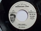 NEIL SEDAKA  THE DIARY/NO VACANCY  WHITE PHOTO LABEL PROMO  45