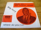 BILLY FURY   -DANISH ISSUE  -RUN TO MY LOVIN ARMS   -PIC/SLEEVE-CIRCA   1960s