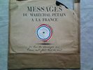 Messages du Maréchal Pétain à la France 1940 Disque 78t/m