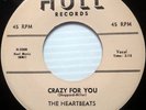 THE HEARTBEATS 45 Crazy For You HULL label DOO WOP