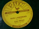 Rare 1955 ORIGINAL Elvis Presley Sun 78 Label  You're A Heartbreaker Sun # 215