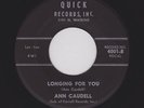 Rare NORTHERN Dancer/Teen ANN CAUDELL Longing For You QUICK 4001 M- Hear BOTH