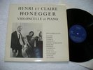 HENRI HONEGGER CELLO RECITAL VERY RARE SWITZERLAND ONLY PRIVATE LP TOP MINT-