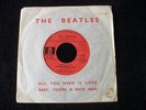 45T THE BEATLES ALL YOU NEED IS LOVE RARE POCHETTE AVEC TITRES