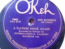 1906 LONDON FIRST ODEON John McCormack IRISH REBEL SONG A NATION ONCE AGAIN 78