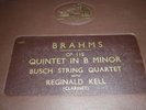 BRAHMS Op115 Quintet B Mnr BUSCH STRING QUARTET R Kell Clarinet 4x 12