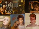 Six David Bowie records, hunky dory, aladdin sane, ziggy stardust, pin ups, etc