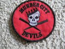MURDER CITY DEVILS- CROWNED SKULL WITH CROSSED SWITCHBLADES EMBROIDERED PATCH