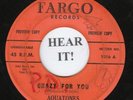 DOO WOP 45 The Aquatones (Fargo PROMO # 1016) Crazy for You/Wanted