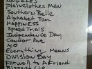 Elliott Smith Handwritten Set List- Boise, Idaho Neurolux 11/8/00