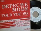 DEPECHE MODE*Told you so*TOP RARE PROMO ONLY SPAIN TOUR 45 1984*EX
