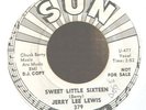 Rockabilly 45-Jerry Lee Lewis-Sweet Little Sixteen-Sun 379-PROMO-VG+ to VG++