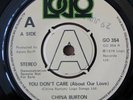 CHINA BURTON You Don't Care About Our Love MODERN SOUL BOOGIE 45 PROMO LOGO