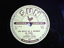 JOHNNY CASH 78RPM Schellack Platte SUN 1958 Ways Of The Woman... RAR