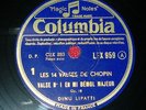 DINU LIPATTI piano - 14 Valses Chopin - 6 X 78 rpm Columbia MInt 