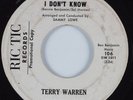 Teen 45 TERRY WARREN I Don't Know RIC TIC HEAR
