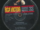 ELVIS PRESLEY  SURRENDER  US COMPACT SINGLE 33 ISSUE  STEREO VERY RARE