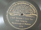 78 Record VICTOR MONARCH I Left Because I Love You  Pre Dog no 3309 Macdonough