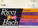 RICCI plays BACH Solo VIOLIN Sonata 3 & Partita 3  Decca  DL 710152  NM