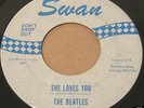 BEATLES BLUE PRINTING SWAN LABEL 